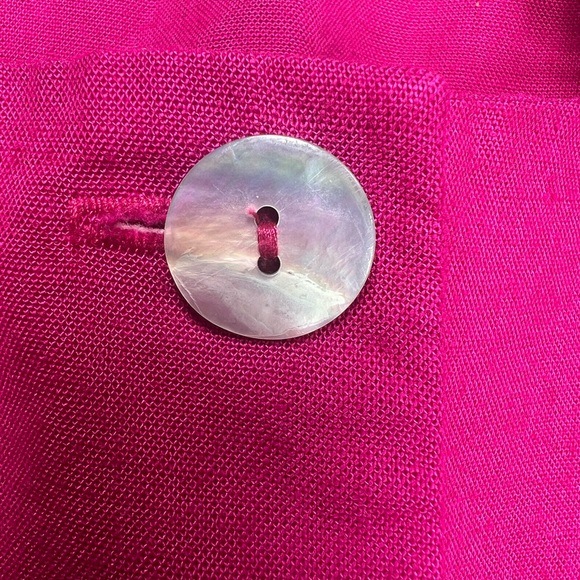 Jennifer Jeffries Women’s Vintage Fuchsia Button Up Short Sleeve Long Dress 10 - Picture 9 of 12